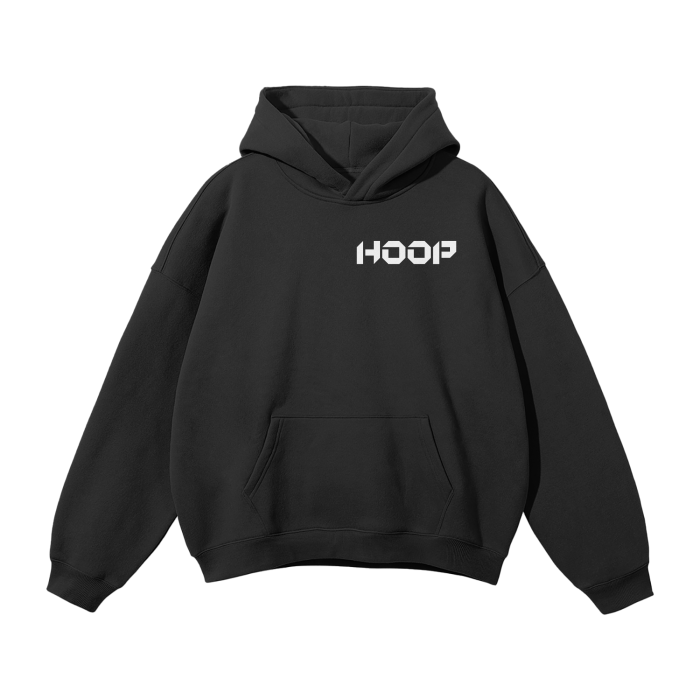 Black Blank Hoop Hoodie.